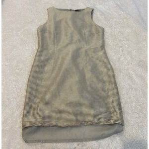 J.G. Hook VTG Sage Green Plaid Dress Silk Sz 12 CottageCore Clean Ballet Girl